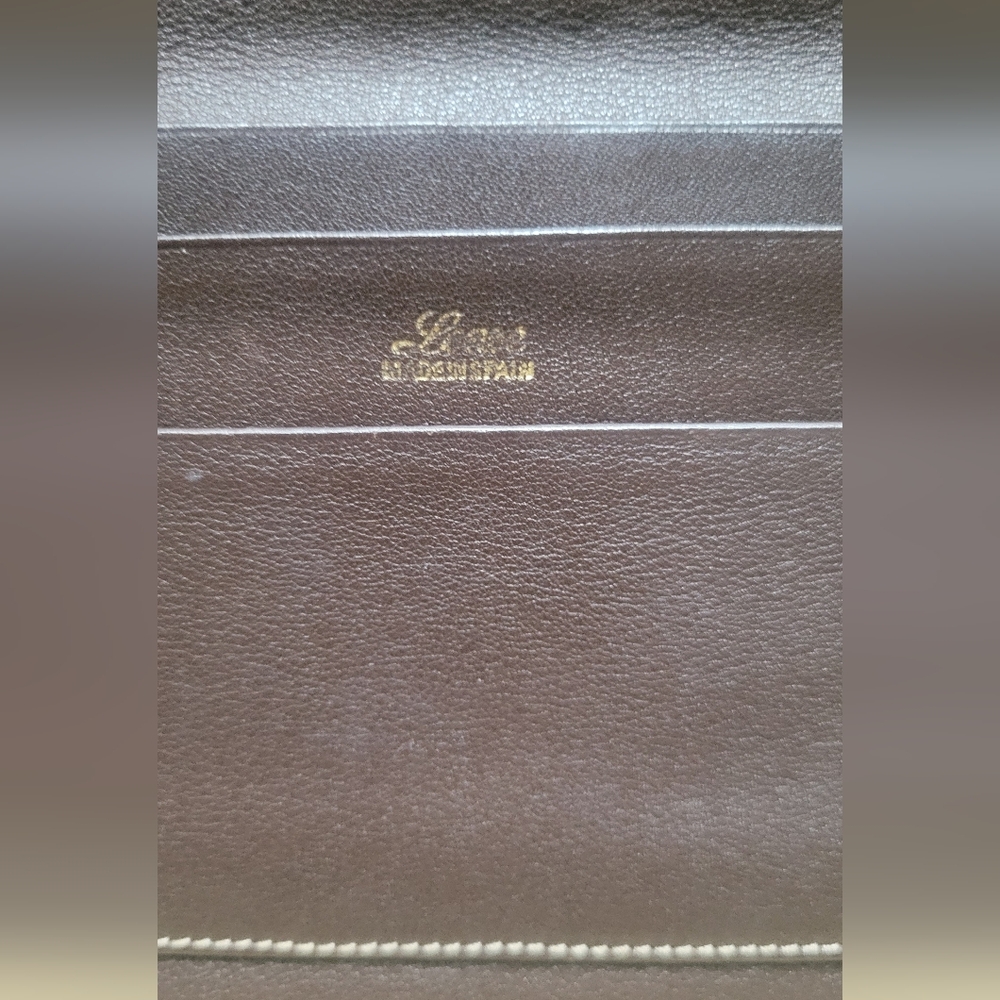 LOEWE BIFOLD WALLET Vintage Signature Tan Suede/Leather Wallet - Picture 13 of 16